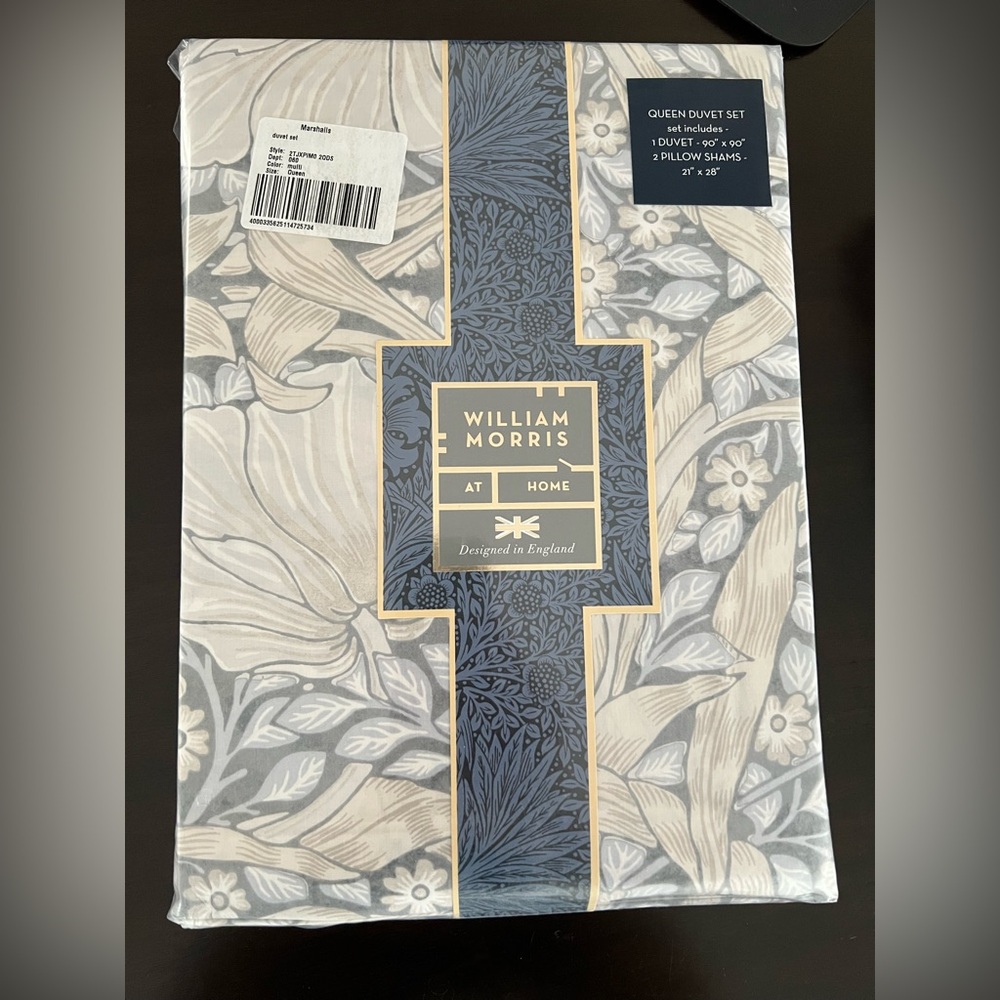 William Morris Pimpernel Rockpool Queen Duvet Set With 2 Shams